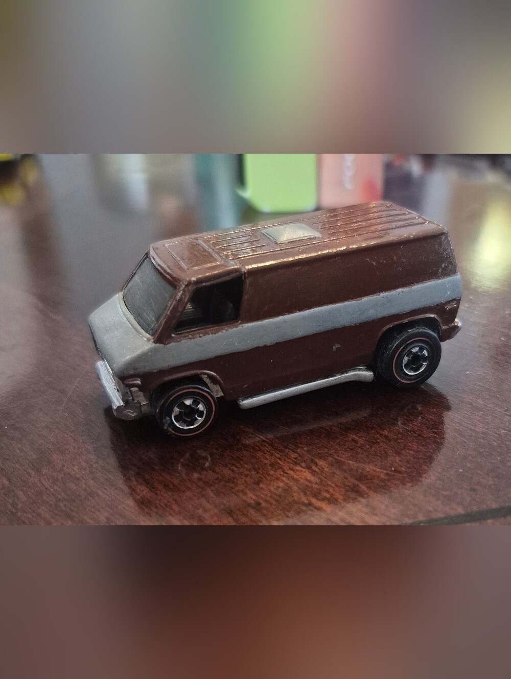 Vintage Hot Wheels Redline Custom Van Brown Silver Hong Kong 1974 Mattel Diecast